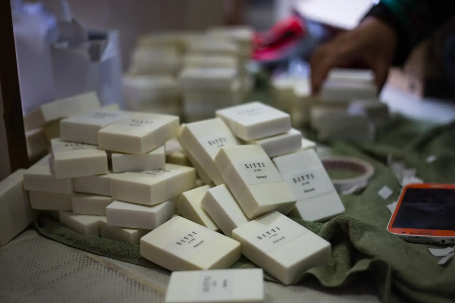 A small bakery produces bread